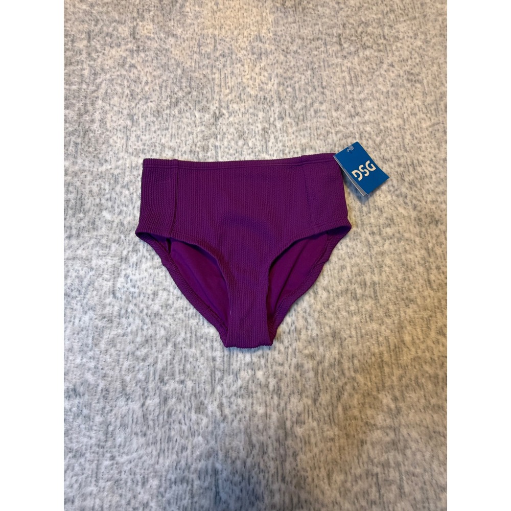 DSG Girls High Waisted Bikini Bottom Vibrant Violet Swimsuit Size S NWT